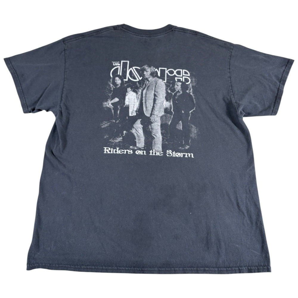 Rock & Death The Doors T-Shirt Mens XL Black Vintage Faded Riders on the Storm